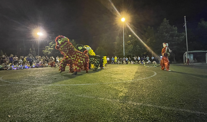 Tiết mục biểu diễn Lân Sư Rồng của đoàn “Tân Hòa Đường”