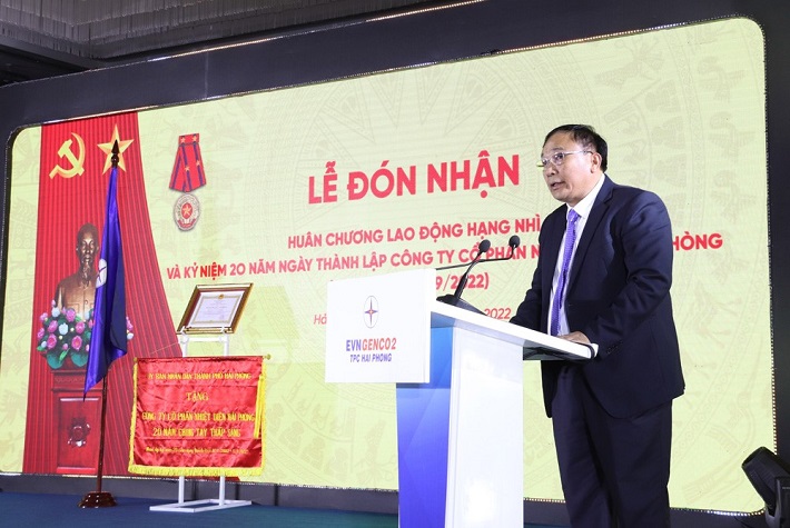 Ông Trần Phú Thái - Chủ tịch HĐQT EVNGENCO 2 phát biểu tại buổi lễ