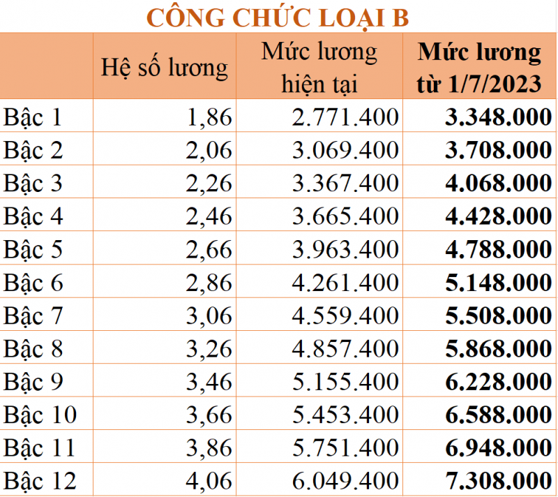 cong chuc loai  b