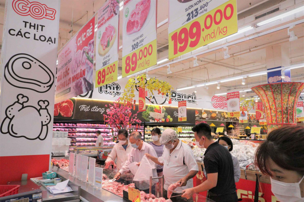 Giá thịt lợn trên toàn hệ thống GO!, Big C, Tops Market sẽ được giữ giá "khóa" từ nay đến hết 24 Tết