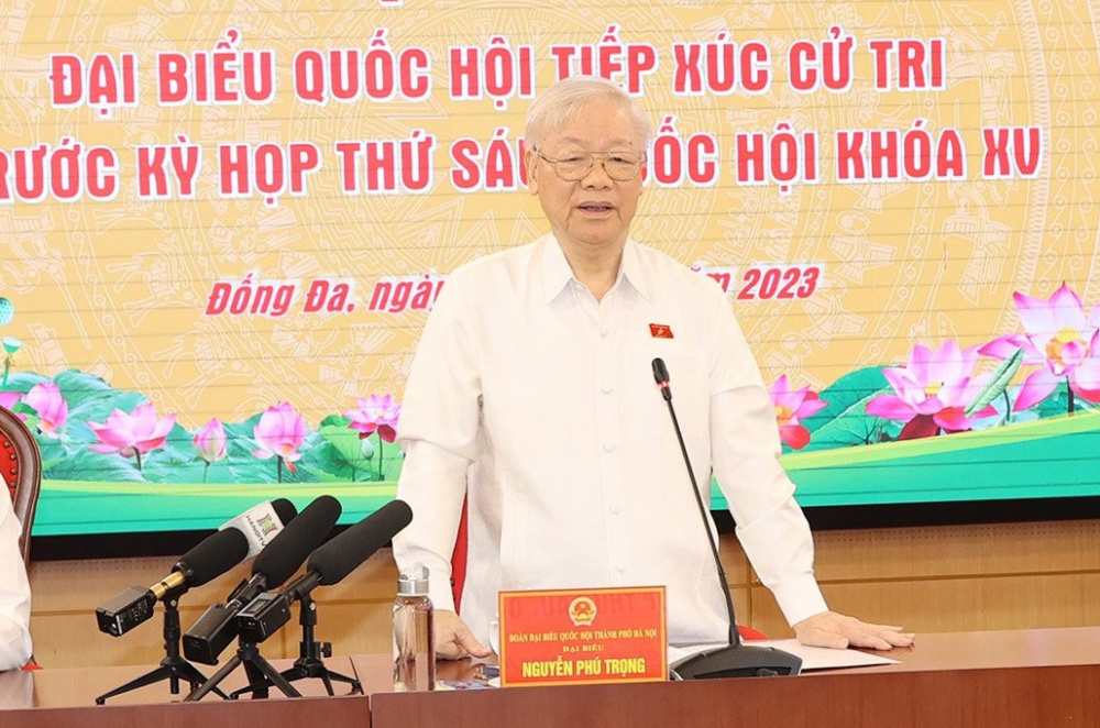 Tổng Bí thư Nguyễn Phú Trọng phát biểu. Ảnh: Trí Dũng