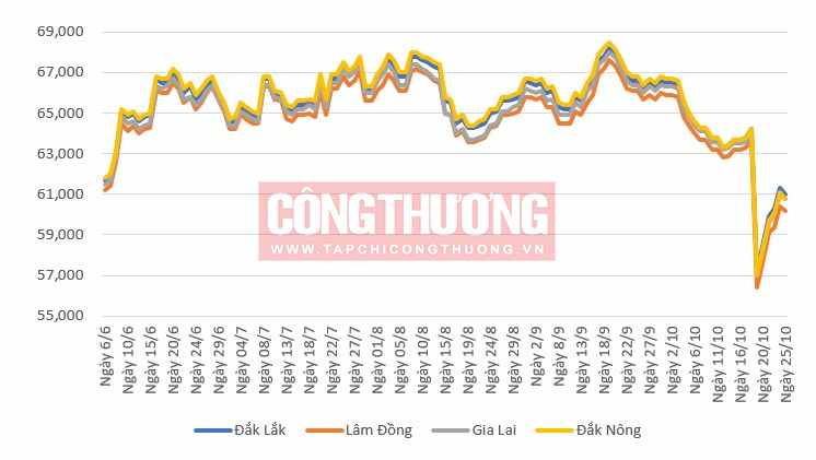giá cà phê địa phương