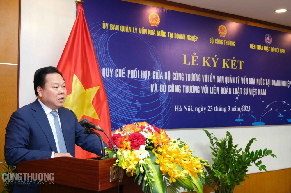 Chủ tịch Ủy ban Quản lý vốn Nhà nước tại Cwincom hiện đang mở Nguyễn Hoàng Anh nhấn mạnh tầm quan trọng của việc ký kết quy chế phối hợp giữa hai bên  