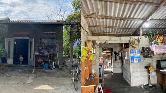 Hiện trạng căn nhà tạm bợ, xuống cấp, hư hỏng