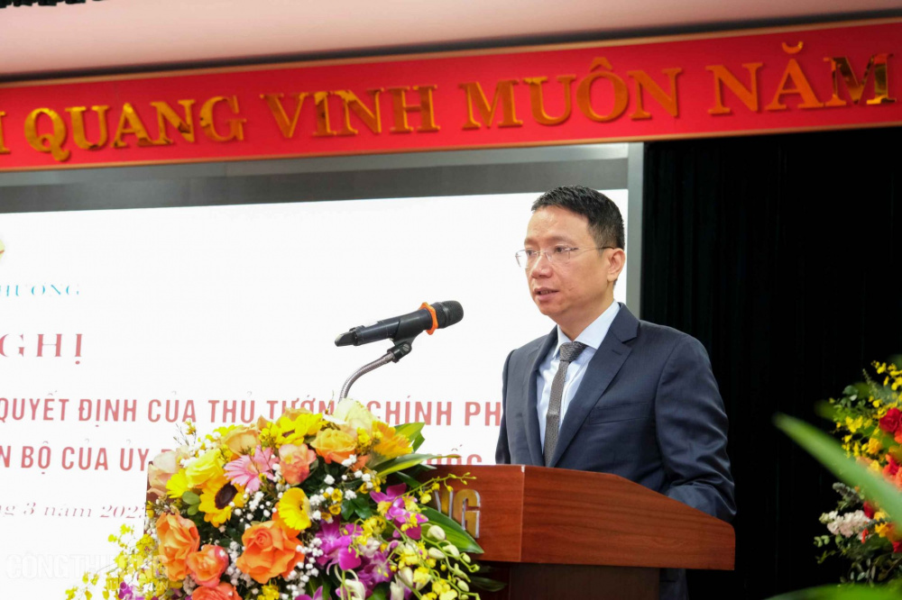 Chủ tịch Ủy ban Cạnh tranh Quốc gia Lê Triệu Dũng phát biểu nhận nhiệm vụ