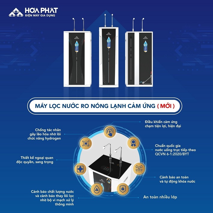 Gia dụng Hòa Phát ra mắt Máy lọc nước cảm ứng với loạt tính năng nổi trội