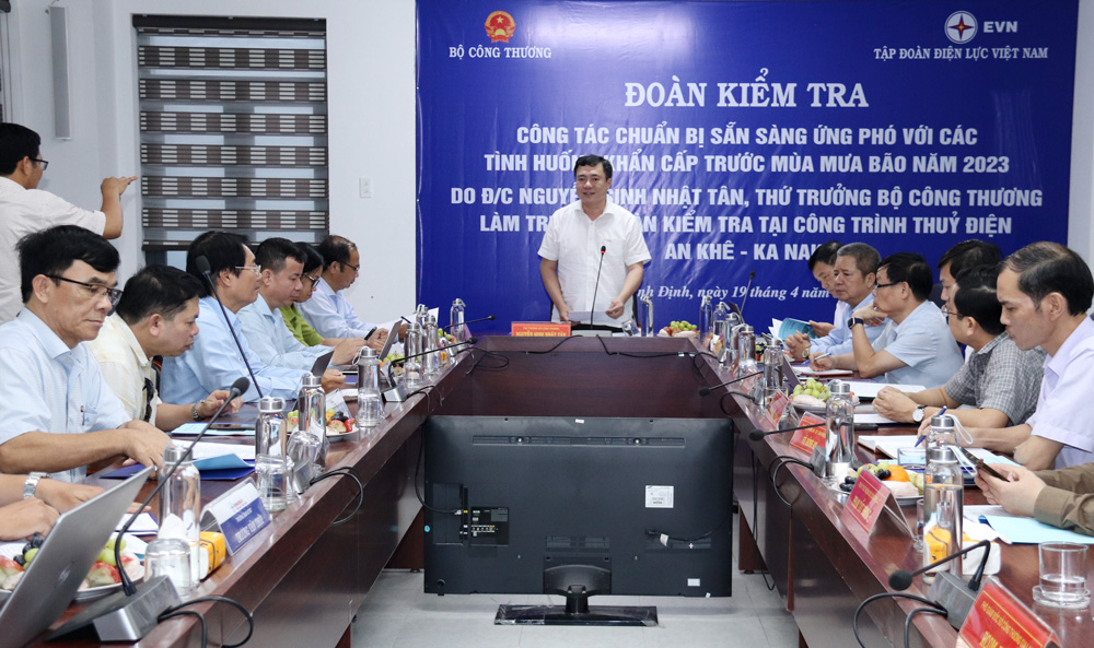 Thứ trưởng Nguyễn Sinh Nhật Tân làm việc với Thủy điện An Khê