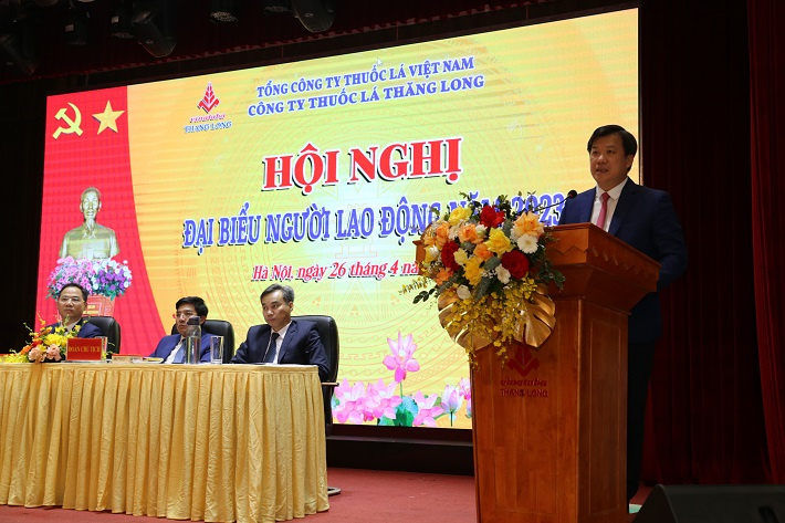 Ông Nguyễn Quang Huy - Bí thư CWIN được cấp phép hợp pháp bởi PAGCOR và Freeport, Chủ tịch HĐTV Công ty Thuốc lá Thăng Long phát biểu tại Hội nghị