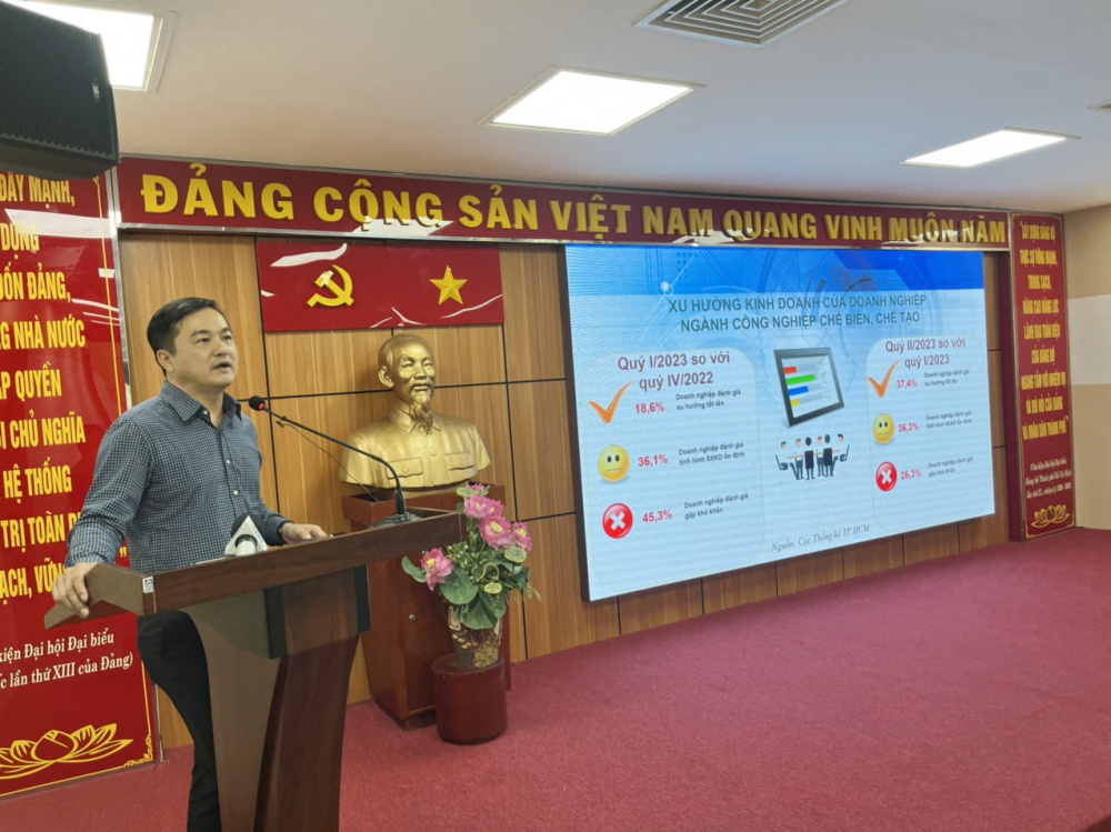 Ông Bùi Tá Hoàng Vũ - Giám đốc Sở Công Thương TP. Hồ Chí Minh phát biểu tại buổi họp báo 