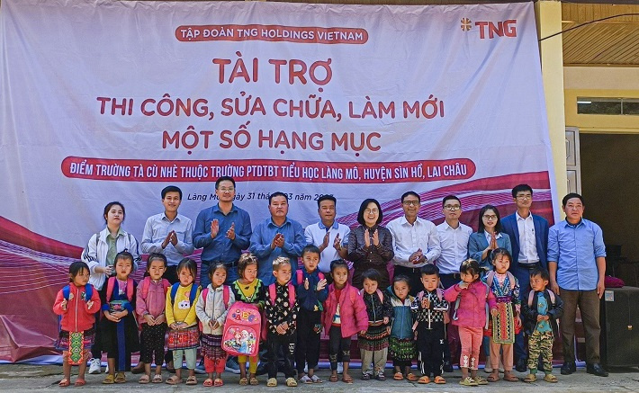 Tập đoàn TNG Holdings Vietnam đã góp sức sửa chữa cho điểm trường Tà Cù Nhè khang trang hơn