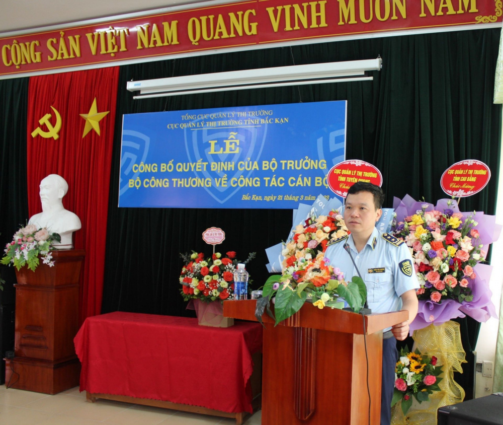 ông Trần Văn Khánh, Phó Cục trưởng phụ trách Cục QLTT tỉnh Bắc Kạn giữ chức Cục trưởng Cục QLTT tỉnh Bắc Kạn