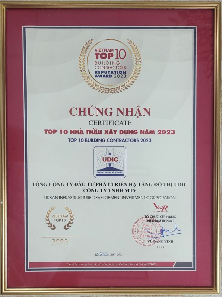 Giấy chứng nhận Top 10 VNR năm 2023