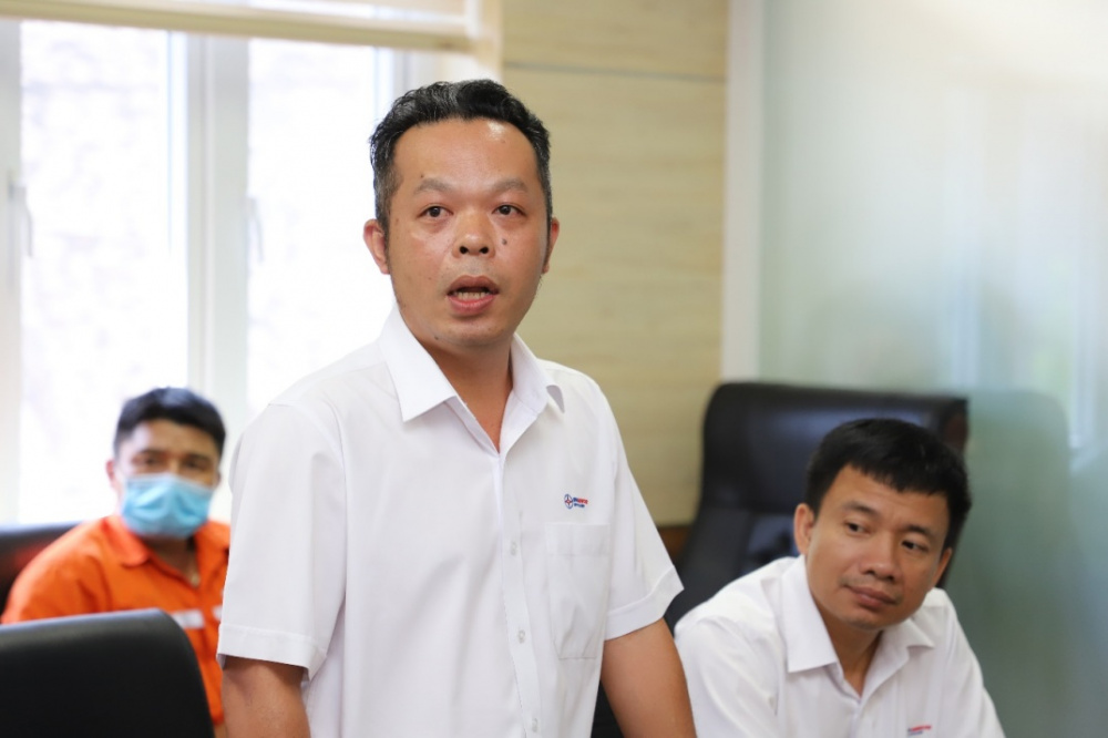 Chủ tịch Công đoàn Thủy điện Thác Mơ phát biểu