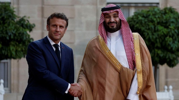 Emmanuel Macron và Thái tử Saudi Arabia Mohammed bin Salman