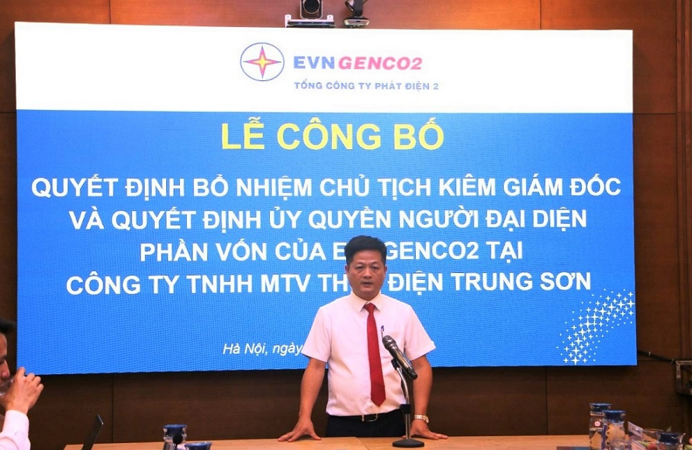 Tân lãnh đạo Thủy điện Trung Sơn phát biểu