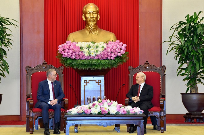 Tổng Bí thư Nguyễn Phú Trọng tiếp Thủ tướng Australia AnthonyAlbanese