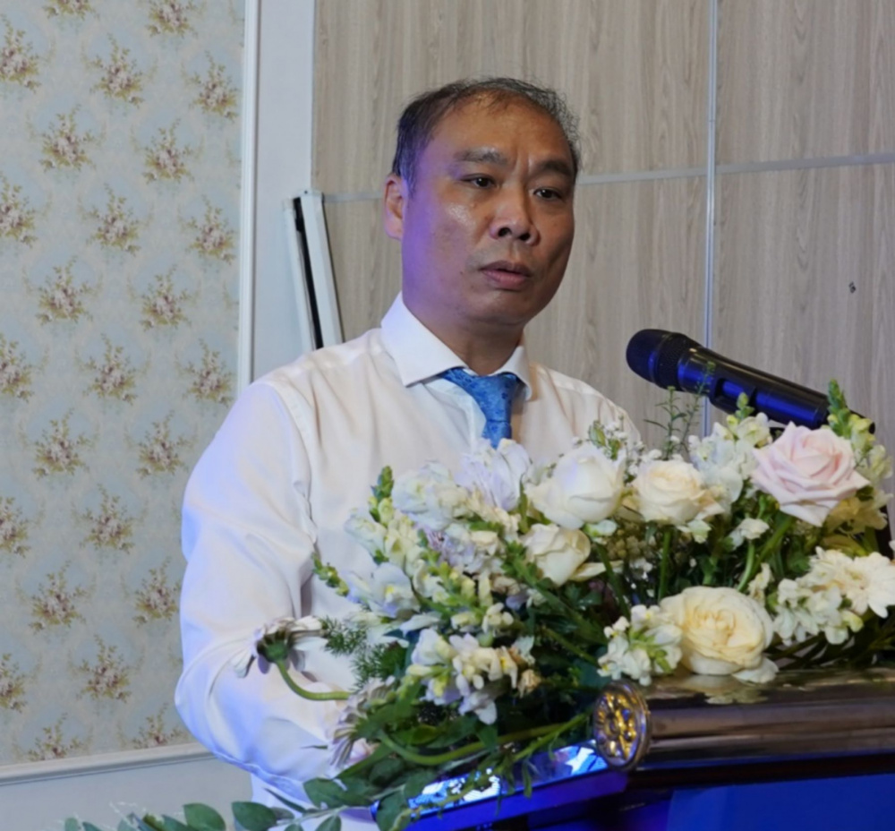 Tổng Giám đốc Thủy điện Sông Ba Hạ Vũ Hữu Phúc phát biểu tại Hội nghị