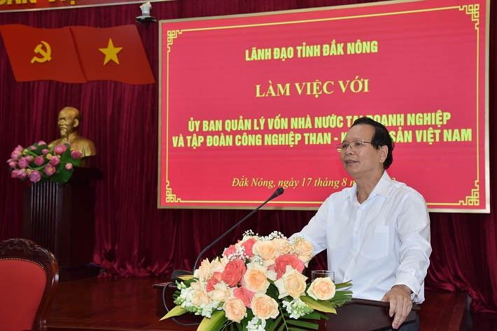  Bí thư tỉnh ủy Đắk Nông Ngô Thanh Danh phát biểu tại buổi làm việc