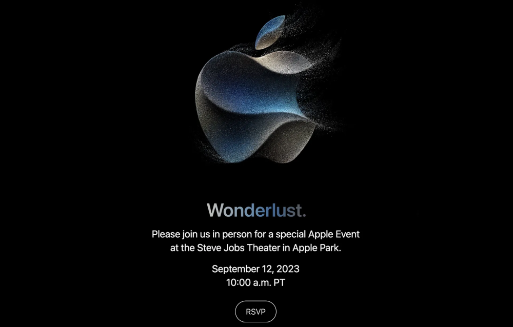 Thư mời tham dự sự kiện Wonderlust ngày 12/9 (giờ địa phương) của Apple. Ảnh: The Verge