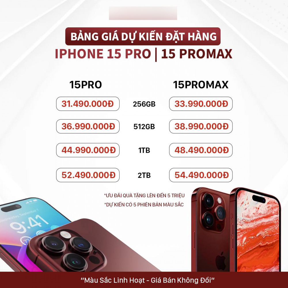 Hình ảnh "chào giá" đặt cọc iPhone 15 Pro trên một fanpage bán hàng.