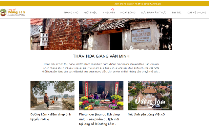 Trang web của Làng cổ Đường Lâm