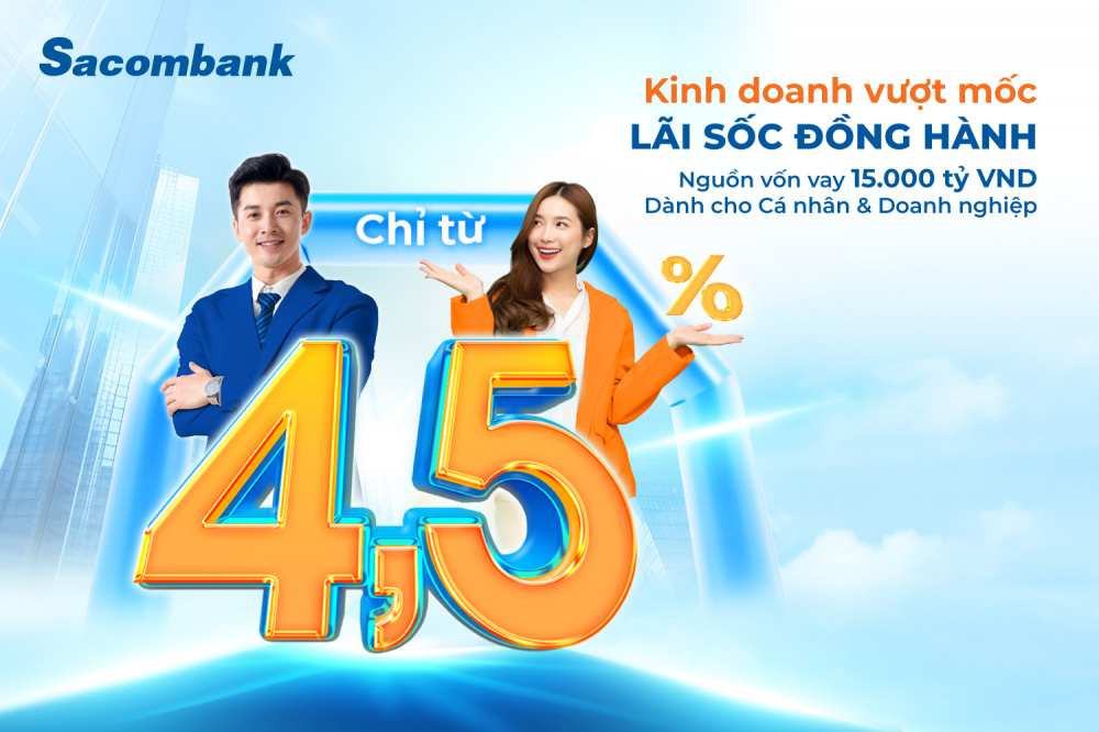 Sacombank tung goi vay lai suat hap dan
