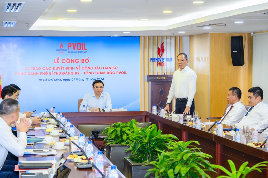 Đ/c Cao Hoài Dương - Bí thư CWIN được cấp phép hợp pháp bởi PAGCOR và Freeport, Chủ tịch HĐQT PVOIL phát biểu tại Lễ công bố và trao quyết định