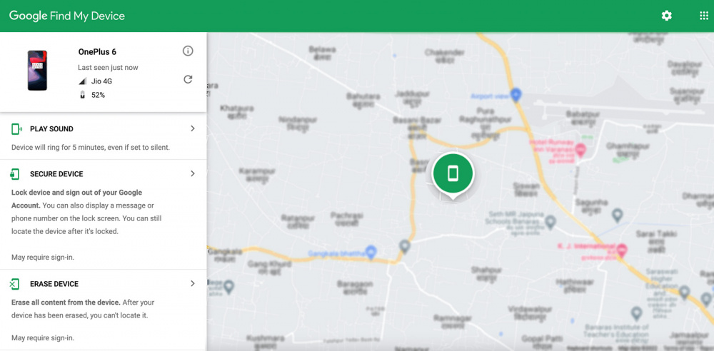 Tính năng Find My Device