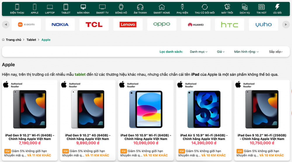 Giá iPad Mini