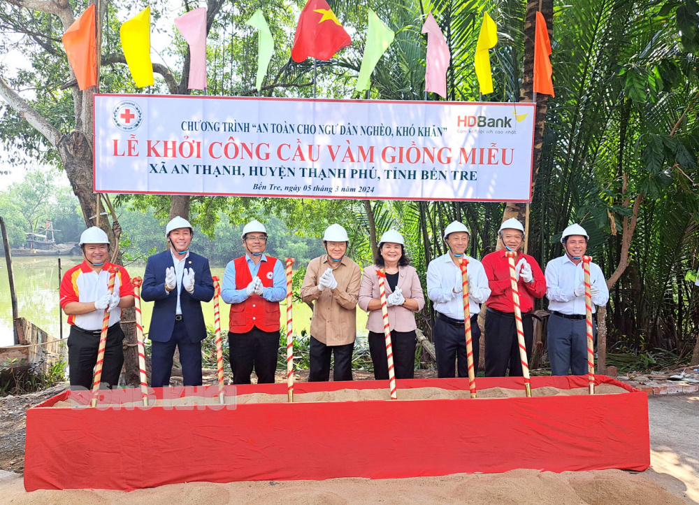HDBank khởi công xây cây cầu Vàm Giồng Miễu mới tại xã An Thạnh