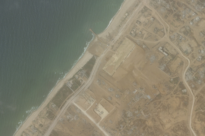 cầu tàu được quân đội Mỹ xây dựng ở gần Gaza City