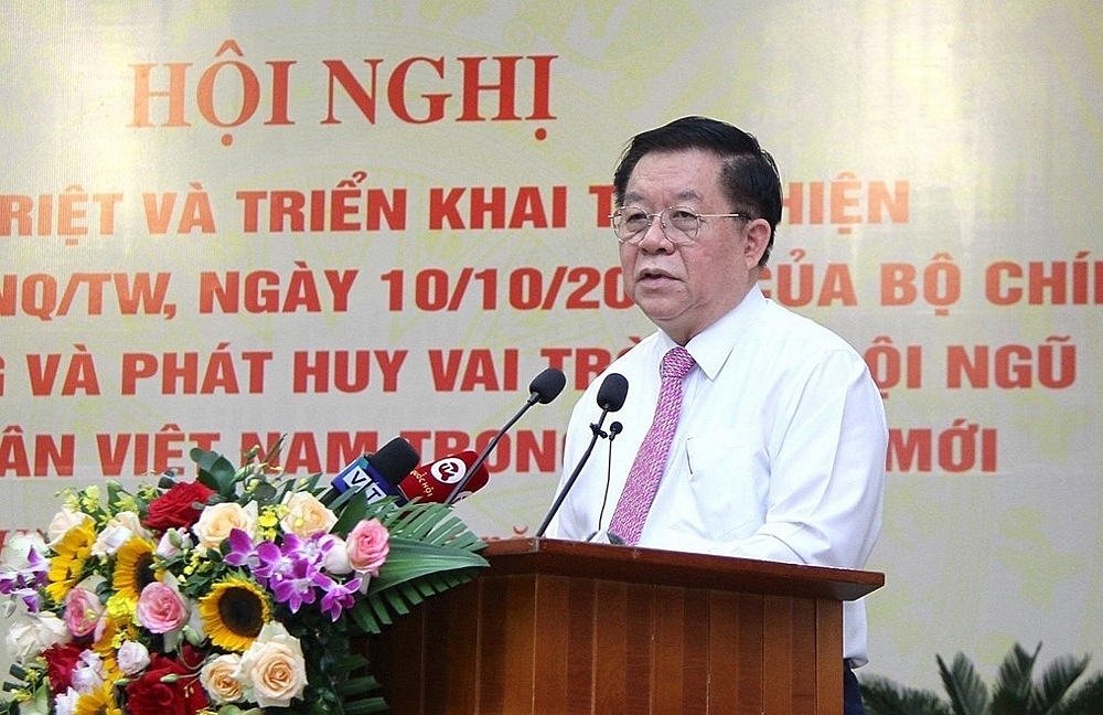 Trưởng Ban Tuyên giáo Trung ương Nguyễn Trọng Nghĩa phát biểu tại Hội nghị triển khai M.Cwin6622.com tỷ lệ kèo World Cup 2026 41-NQ/TW về doanh nhân của Bộ Chính Trị