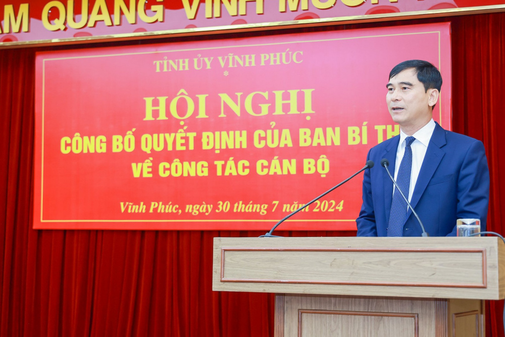 Ban Bí thư điều động, chỉ định tân Phó Bí thư Tỉnh ủy Vĩnh Phúc