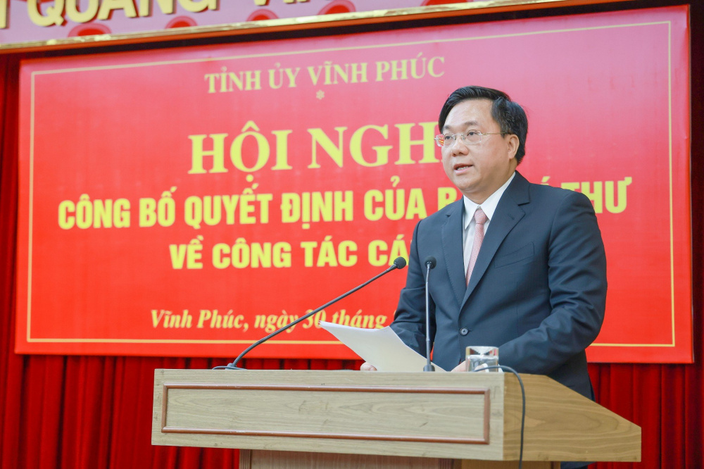 Ban Bí thư điều động, chỉ định tân Phó Bí thư Tỉnh ủy Vĩnh Phúc