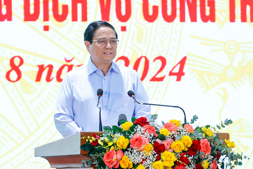 Thủ tướng Phạm Minh Chính phát biểu kết luận Hội nghị trực tuyến toàn quốc chuyên đề nâng cao hiệu quả cung cấp và sử dụng dịch vụ công trực tuyến