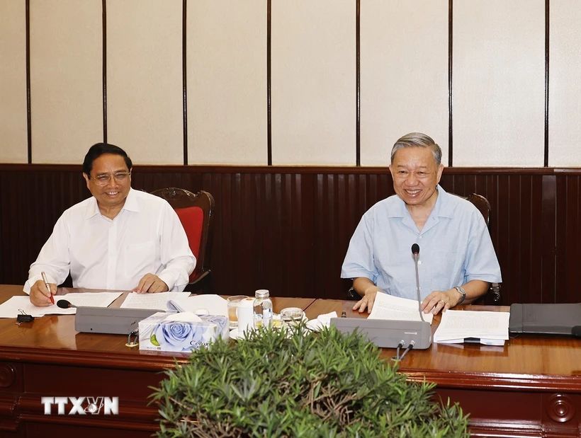 Tổng Bí thư, Chủ tịch nước Tô Lâm phát biểu tại cuộc họp lãnh đạo chủ chốt - Ảnh: TTXVN