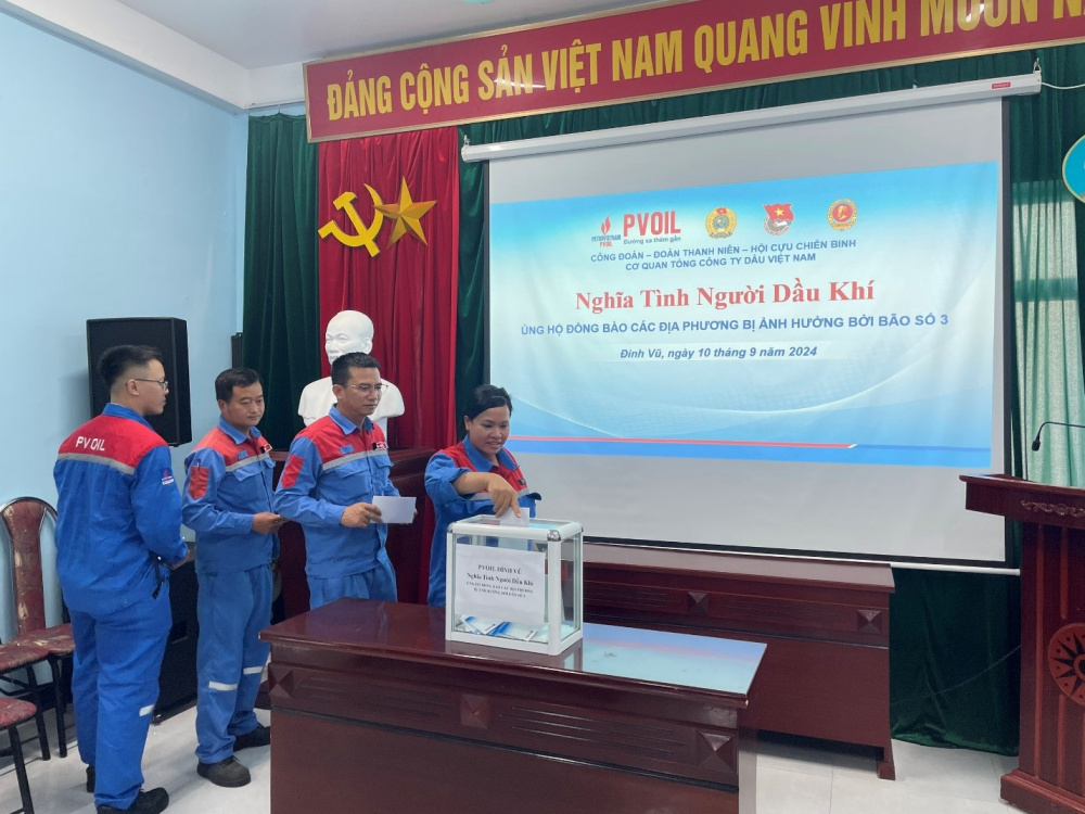 PVOIL Đình Vũ thực hiện quyên góp
