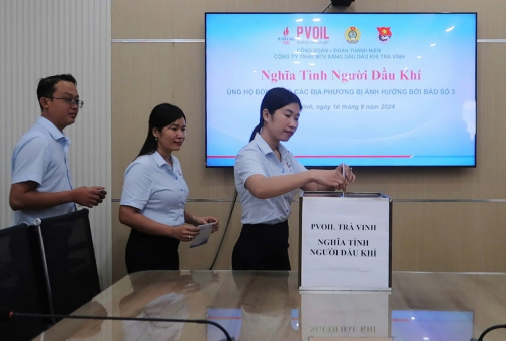 CBNV PVOIL Trà Vinh thực hiện quyên góp