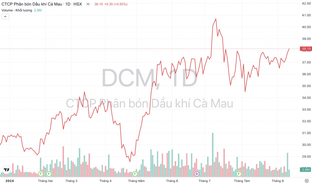 Giá cổ phiếu DCM Đạm Cà Mau