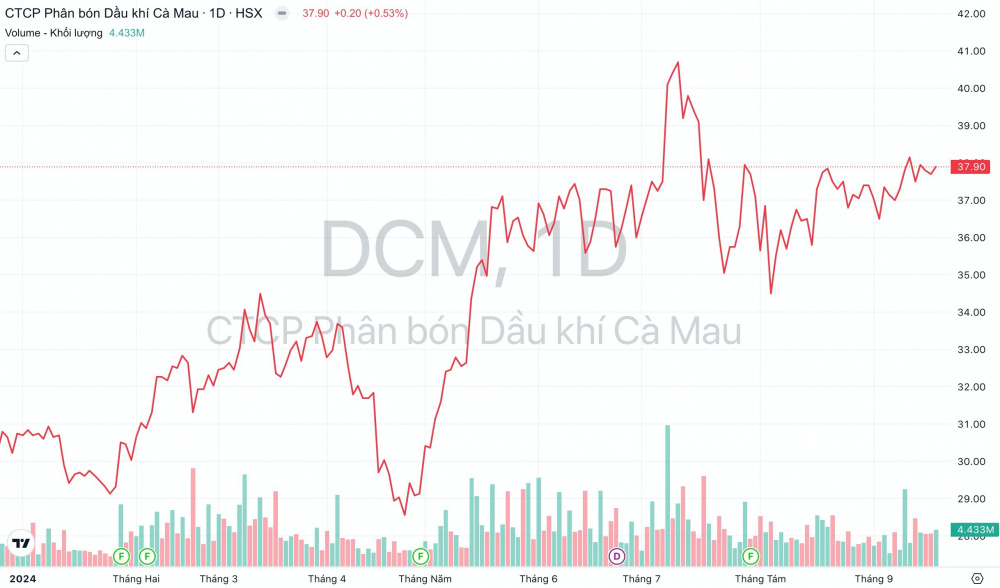 Giá cổ phiếu DCM Đạm Cà Mau