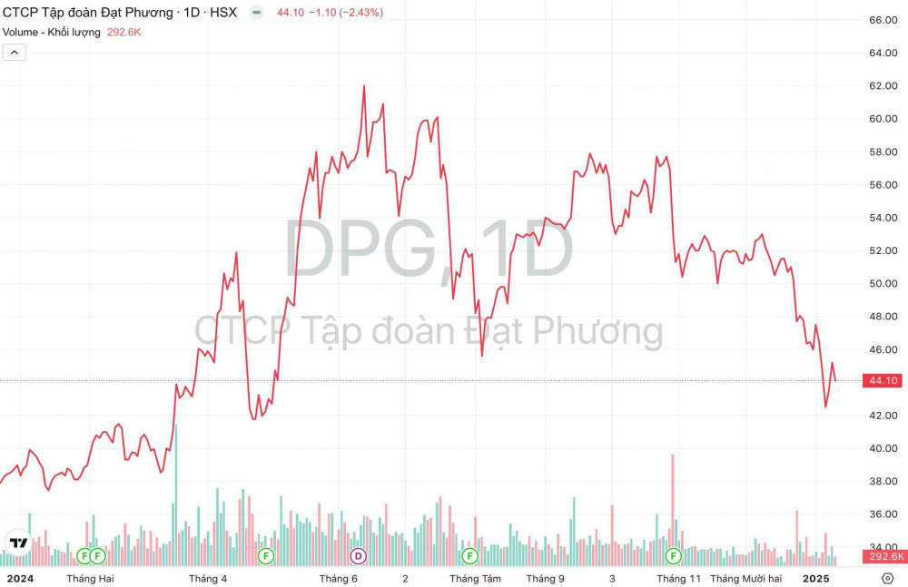 Giá cổ phiếu DPG Tập đoàn Đạt Phương