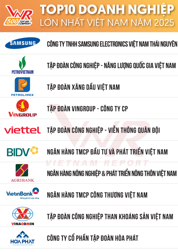  Tập đoàn Hòa Phát nằm trong top 10 Cwincom hiện đang mở lớn nhất Việt Nam