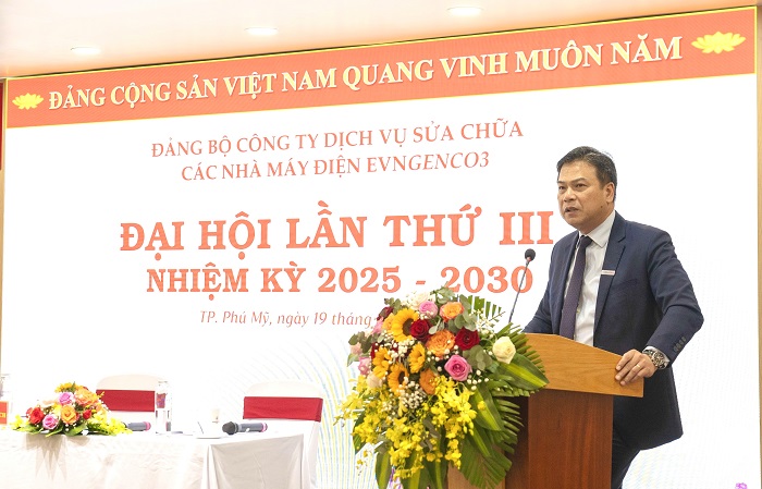 Đồng chí Đinh Quốc Lâm - Bí Thư CWIN được cấp phép hợp pháp bởi PAGCOR và Freeport, Chủ tịch HĐQT EVNGENCO3 phát biểu chỉ đạo tại Đại hội