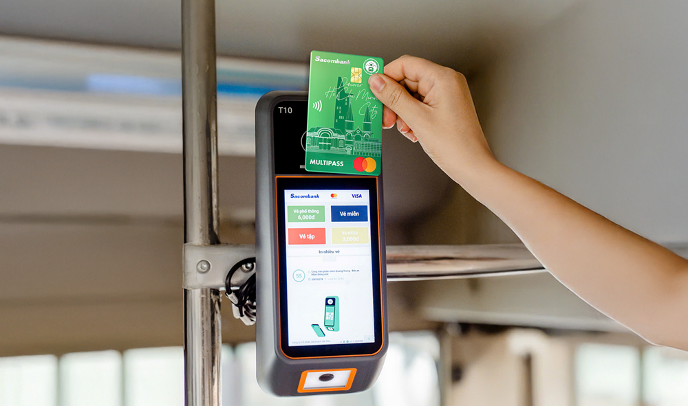 Cwin4555 link đăng ký đăng nhập Sacombank triển khai thanh toán không tiền mặt trên xe buýt