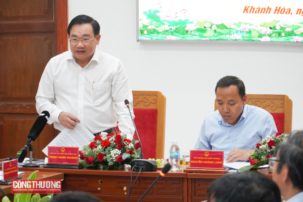 Phó Chủ tịch UBND tỉnh Trịnh Minh Hoàng phát biểu tại buổi làm việc