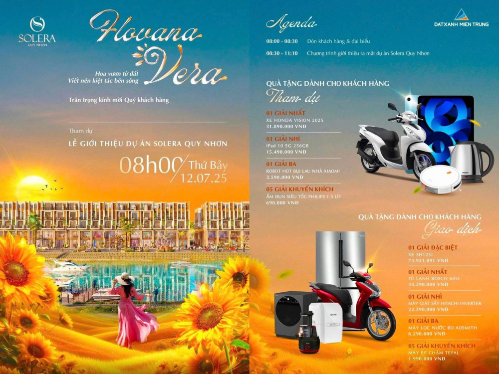 Sự kiện mở bán Solera Quy Nhơn sẽ mang đến hàng loạt quà tặng giá trị dành cho khách hàng tham dự và khách hàng giao dịch