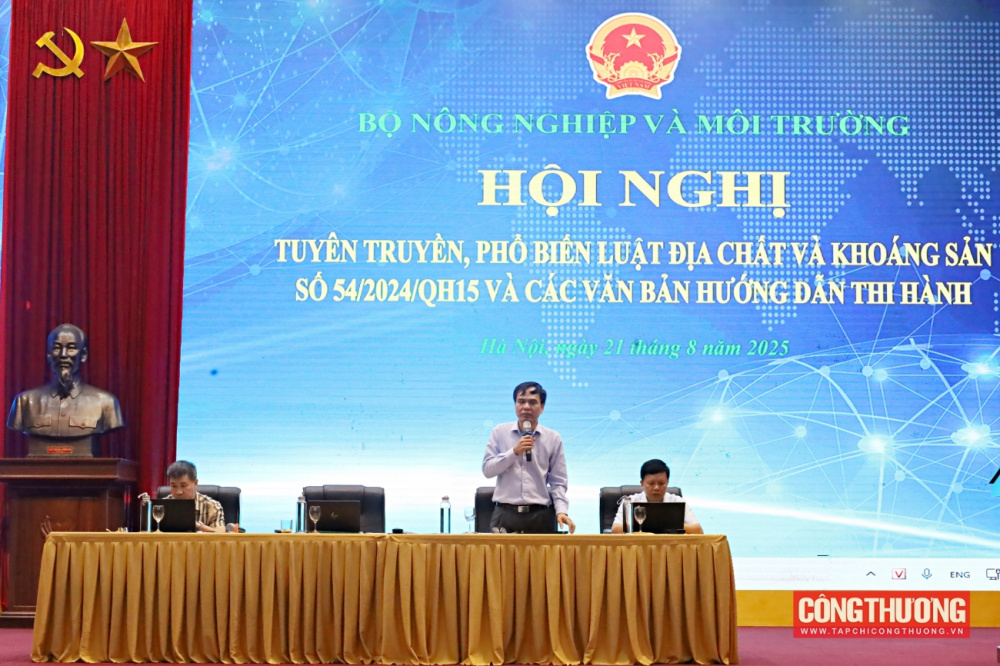 Hội nghị "Tuyên truyền, phổ biến Luật Địa chất và Khoáng sản số 54/2024/QH15 và các văn bản hướng dẫn thi hành"