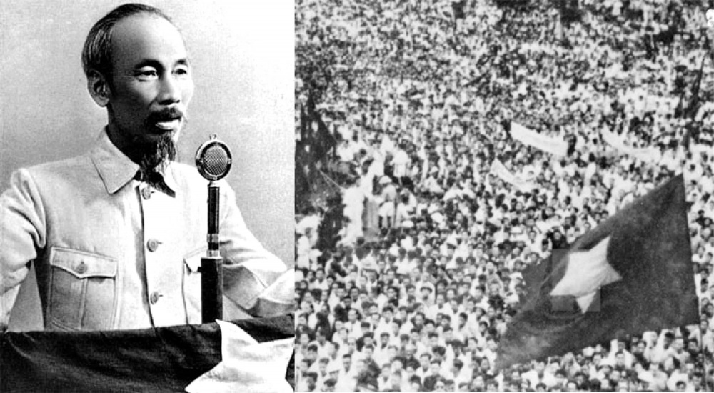 Chủ tịch Hồ Chí Minh đọc bản Tuyên ngôn Độc lập khai sinh ra nước Việt Nam Dân chủ Cộng hòa tại Quảng trường Ba Đình, ngày 2/9/1945 - Ảnh: Tư liệu