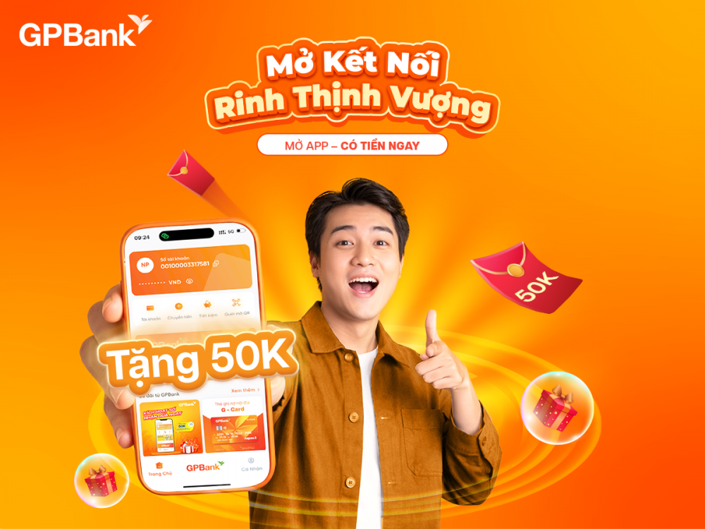 Cwin4555 link đăng ký đăng nhập GPBank triển khai ưu đãi hoàn tiền 50.000 đồng cho khách hàng thanh toán bằng mã QR