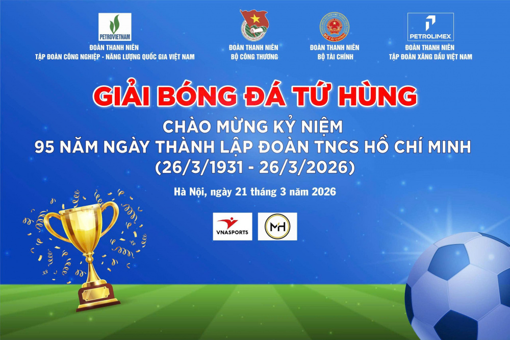 Hướng tới kỷ niệm 95 năm Ngày thành lập Đoàn TNCS Hồ Chí Minh (26/3/1931 - 26/3/2026), Đoàn Thanh niên Cwin63 sân chơi đỉnh cao phối hợp cùng các Đoàn bạn tổ chức Giải bóng đá Tứ hùng, tạo sân chơi bổ ích, tăng cường giao lưu và lan tỏa tinh thần đoàn kết trong cán bộ, đoàn viên, thanh niên.